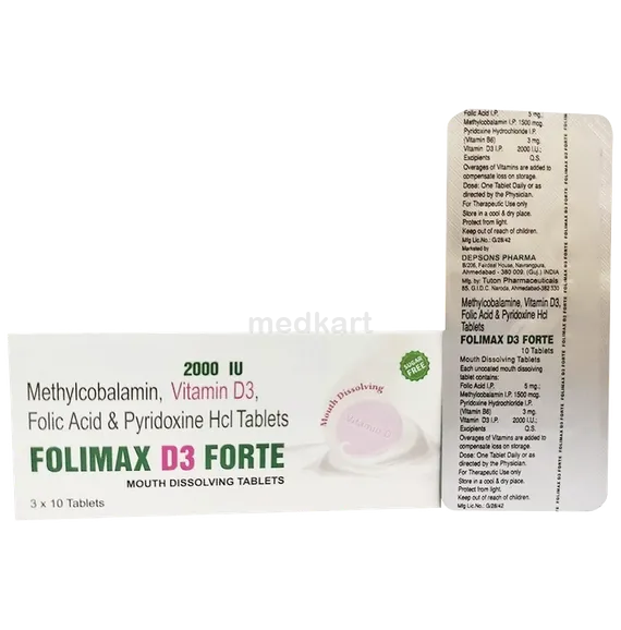 folimax d3 forte tablet 10's